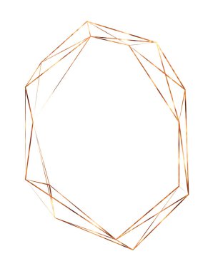 Geometrik altın çerçeveli. İzole edilmiş. Düğün kartı, davetiye, logo, kitap kapağı ve poster tasarımı