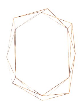 Geometrik altın çerçeveli. Düğün kartı, davetiye, logo, kitap kapağı ve poster tasarımı