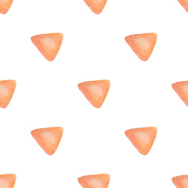 Suluboya üçgenleri kusursuz desen. Modern hippi kusursuz desen. Geometri şablonu. Parlak desen. Turuncu. Duvar kağıdı, arka plan, kumaş ve tekstil için mükemmel.