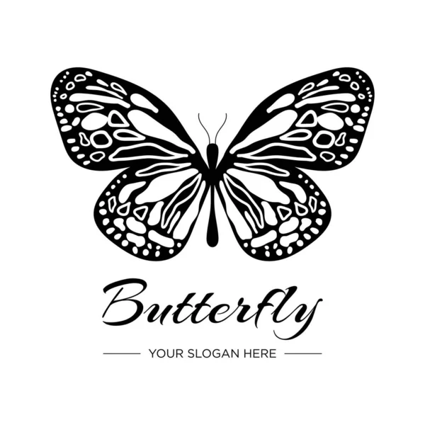 Butterfly logo design. Vector illustration — Stock Vector
