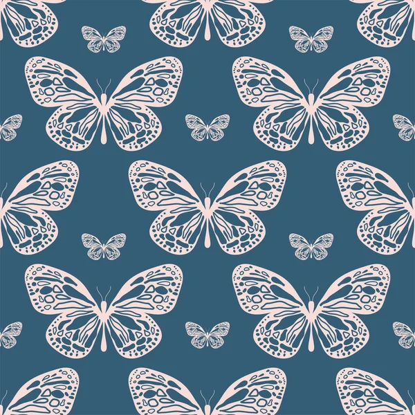 Seamless pattern with butterflies. Vector. — Stock Vector