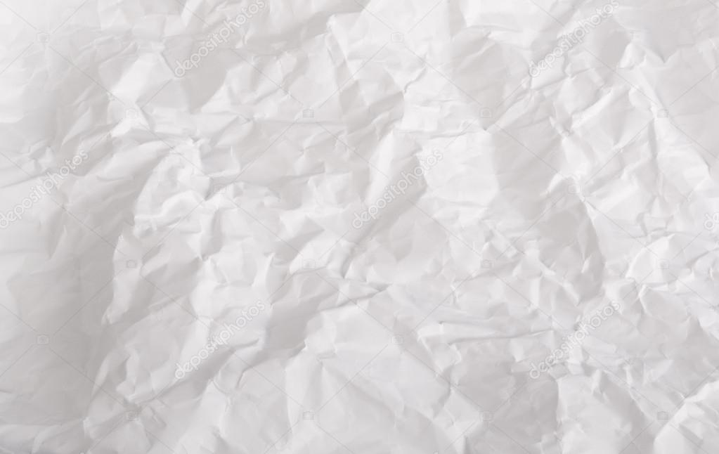 Wrinkled sheet of white paper