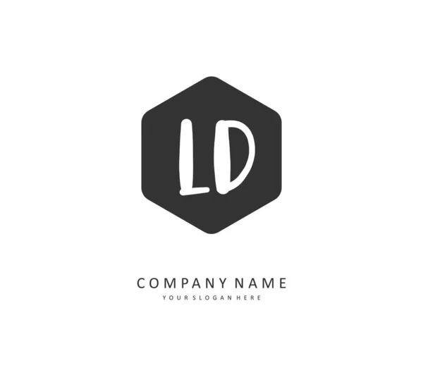 Initiële Brief Handschrift Handtekening Logo Een Concept Handschrift Eerste Logo — Stockvector