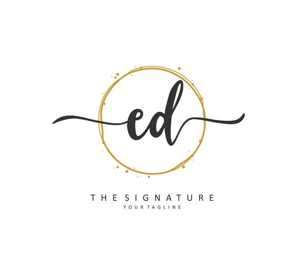 Lettera Iniziale Calligrafia Firma Logo Concetto Calligrafia Logo Iniziale Con — Vettoriale Stock