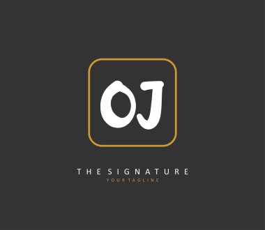 Portakal suyu el yazısı ve imza amblemi. Şablon ögesine sahip bir konsept el yazısı logosu.