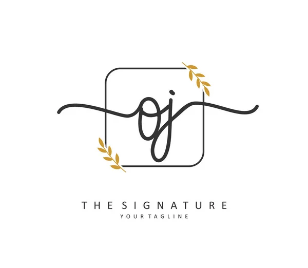 Egt Första Brev Handstil Och Signatur Logotyp Ett Koncept Handstil — Stock vektor