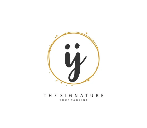 Initial Brief Handschrift Und Signatur Logo Ein Konzept Handschrift Initial — Stockvektor