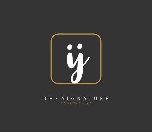 Initial Brief Handschrift Und Signatur Logo Ein Konzept Handschrift Initial — Stockvektor