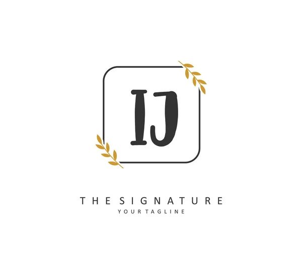 Initial Brief Handschrift Und Signatur Logo Ein Konzept Handschrift Initial — Stockvektor