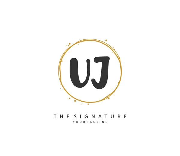 Initial Brief Handschrift Und Signatur Logo Ein Konzept Handschrift Initial — Stockvektor