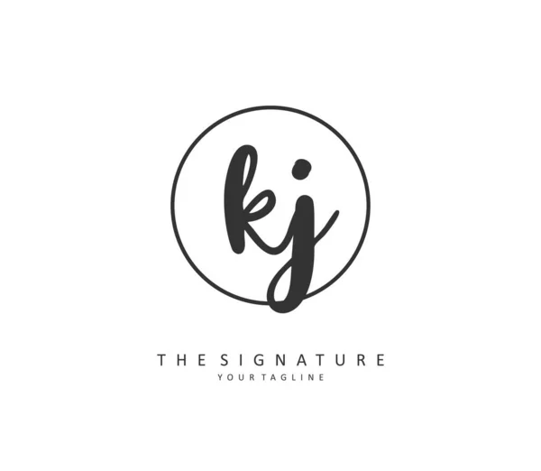 Initial Brief Handschrift Und Signatur Logo Ein Konzept Handschrift Initial — Stockvektor