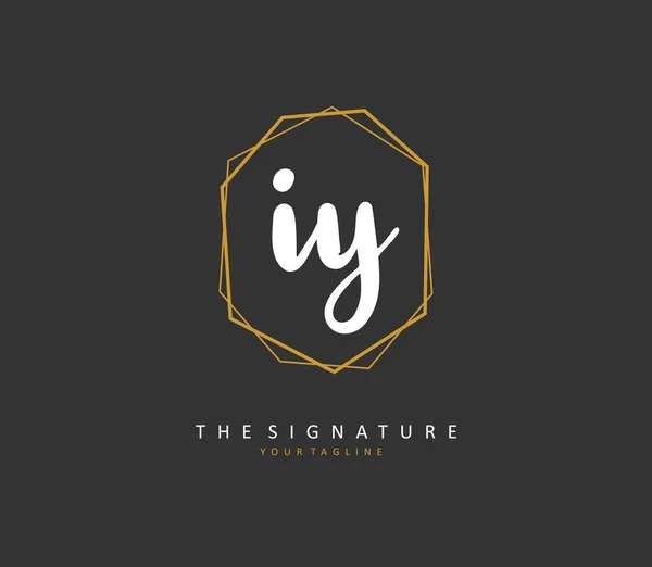 Lettre Initiale Écriture Logo Signature Concept Écriture Logo Initial Avec — Image vectorielle