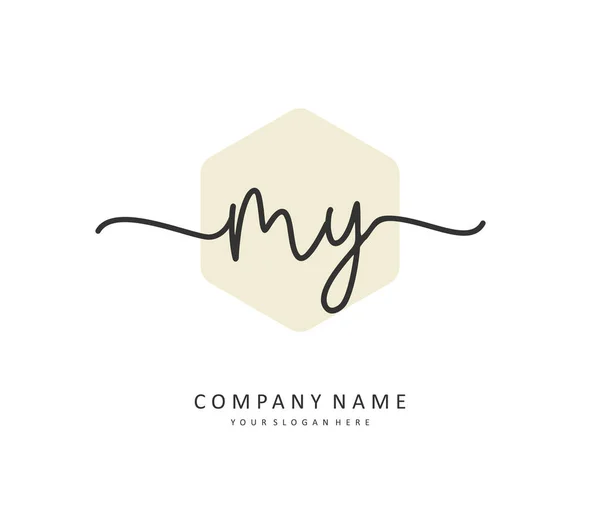 Initial Letter Handwriting Signature Logo Concept Handwriting Initial Logo Template — Stock Vector