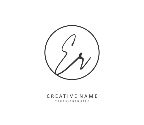 Cartas Iniciales Manuscritas Logotipo Firma Concepto Escritura Mano Logotipo Inicial — Archivo Imágenes Vectoriales