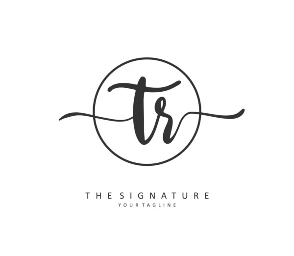 Inicial Letra Letra Firma Logotipo Concepto Escritura Mano Logotipo Inicial — Vector de stock