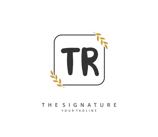 Initiale Buchstabenhandschrift Und Signaturlogo Ein Konzept Handschrift Initial Logo Mit — Stockvektor