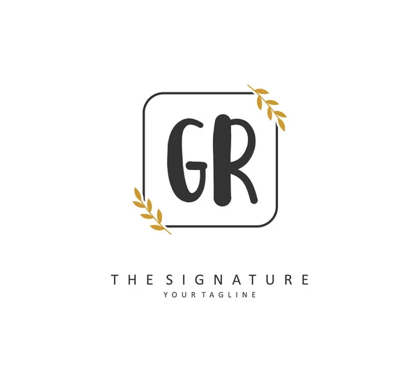 Initial Brief Handschrift Und Signatur Logo Ein Konzept Handschrift Initial — Stockvektor