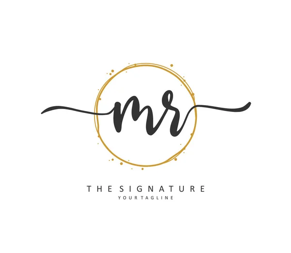 Initiële Brief Handschrift Handtekening Logo Een Concept Handschrift Eerste Logo — Stockvector