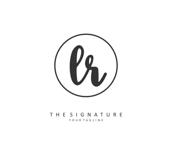 Initiale Buchstabenhandschrift Und Signaturlogo Ein Konzept Handschrift Initial Logo Mit — Stockvektor