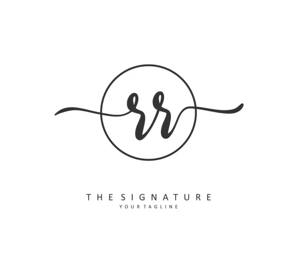 Initiale Buchstabenhandschrift Und Signaturlogo Ein Konzept Handschrift Initial Logo Mit — Stockvektor