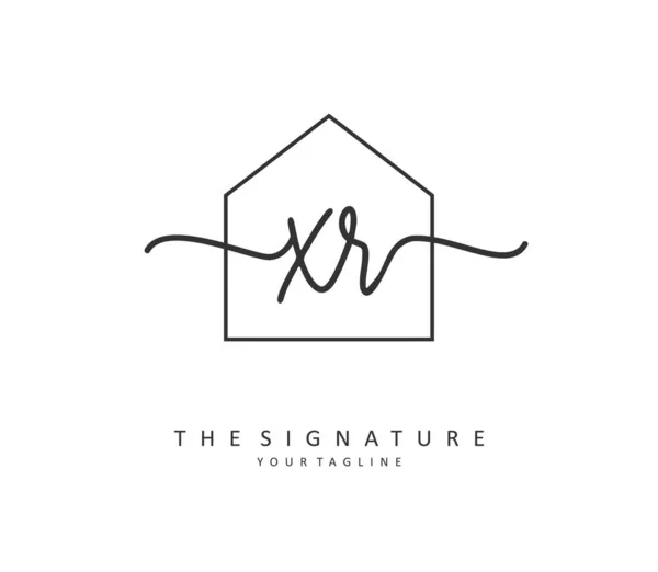 Initiale Buchstabenhandschrift Und Signaturlogo Ein Konzept Handschrift Initial Logo Mit — Stockvektor