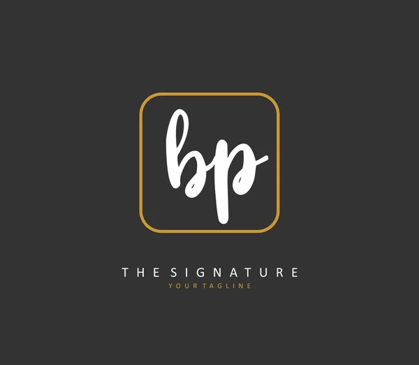Αρχικός Γραφικός Χαρακτήρας Και Λογότυπο Υπογραφής Αρχικός Γραφικός Χαρακτήρας Έννοιας — Διανυσματικό Αρχείο