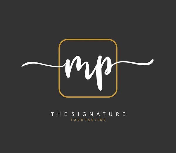 Первоначальный Почерк Письма Логотип Подписи Первоначальный Логотип Элементом Шаблона — стоковый вектор