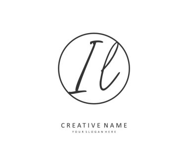 İlk harf el yazısı ve imza logosu. Şablon ögesine sahip bir konsept el yazısı logosu.