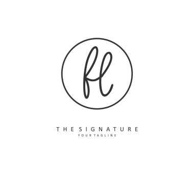 İlk harf el yazısı ve imza logosu. Şablon ögesine sahip bir konsept el yazısı logosu.