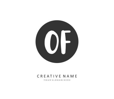 İlk harf el yazısı ve imza logosu. Şablon ögesine sahip bir konsept el yazısı logosu.