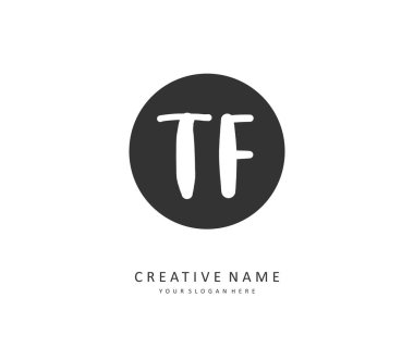 İlk harf el yazısı ve imza logosu. Şablon ögesine sahip bir konsept el yazısı logosu.