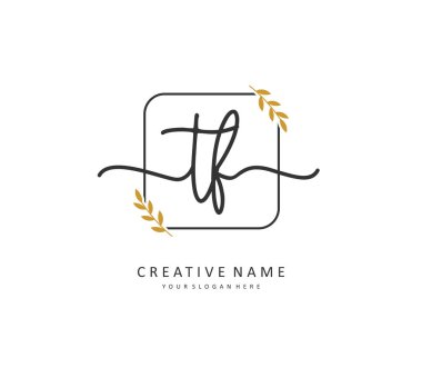 İlk harf el yazısı ve imza logosu. Şablon ögesine sahip bir konsept el yazısı logosu.