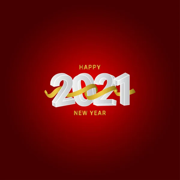 Щасливий 2021 Рік Векторний Дизайн Друку Прапора Вітання Фону — стоковий вектор