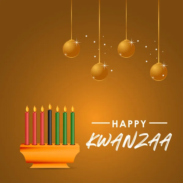 Happy Kwanzaa Vector Design Banner Print Greeting Background — Stock Vector