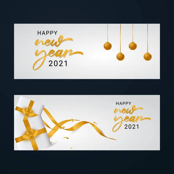Frohes Neues Jahr 2021 Vektor Design Für Banner Druck Und — Stockvektor