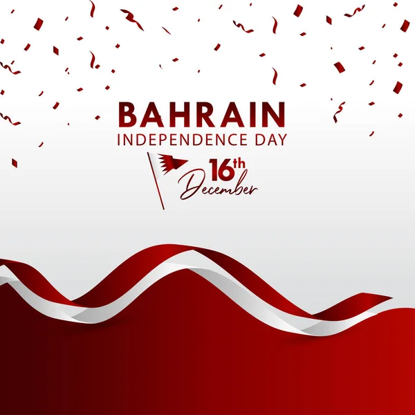 Bahreini Függetlenség Napja Vektortervezés Bannernek Nyomtatás Köszöntés Háttér — Stock Vector