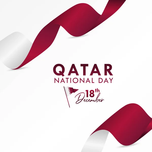 Katar Függetlenség Napja Vektortervezés Bannerhez Nyomtatási Köszöntési Háttér — Stock Vector