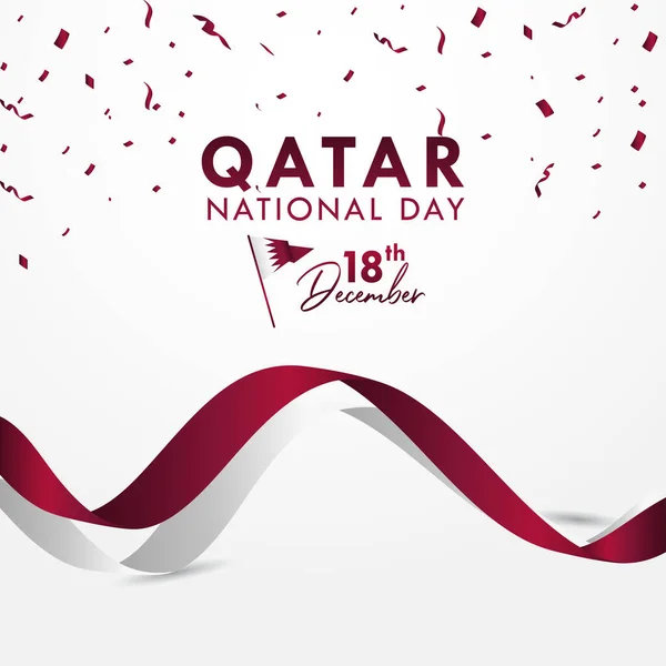 Katar Függetlenség Napja Vektortervezés Bannerhez Nyomtatási Köszöntési Háttér — Stock Vector