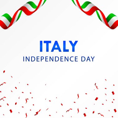 Sancak Yazdırma ve Tebrik Arkaplanı İçin İtalya 'nın Bağımsızlık Günü Vektör Tasarımı
