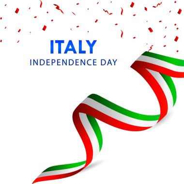 Sancak Yazdırma ve Tebrik Arkaplanı İçin İtalya 'nın Bağımsızlık Günü Vektör Tasarımı