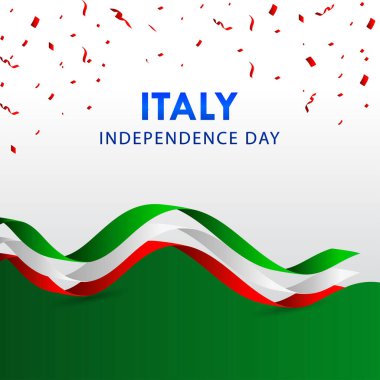 Sancak Yazdırma ve Tebrik Arkaplanı İçin İtalya 'nın Bağımsızlık Günü Vektör Tasarımı