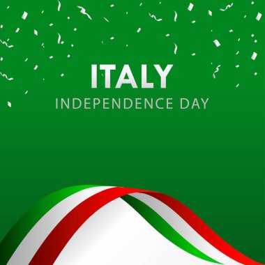 Sancak Yazdırma ve Tebrik Arkaplanı İçin İtalya 'nın Bağımsızlık Günü Vektör Tasarımı
