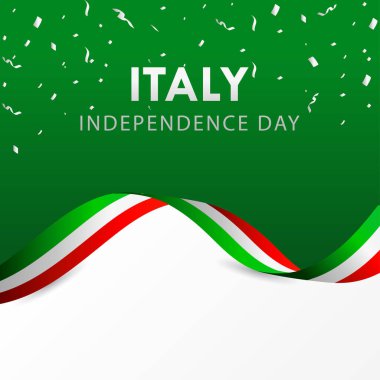 Sancak Yazdırma ve Tebrik Arkaplanı İçin İtalya 'nın Bağımsızlık Günü Vektör Tasarımı