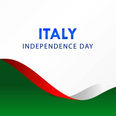 Sancak Yazdırma ve Tebrik Arkaplanı İçin İtalya 'nın Bağımsızlık Günü Vektör Tasarımı