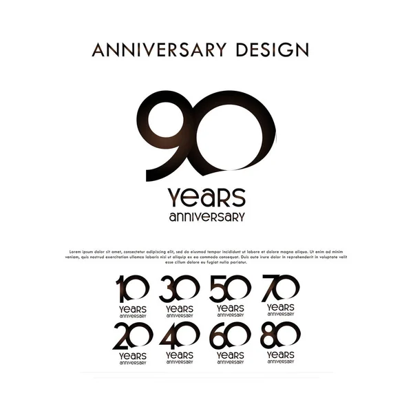 バナープリントとグリーティングの周年記念セットナンバーベクトルデザイン背景 ロイヤリティフリーのストックイラスト