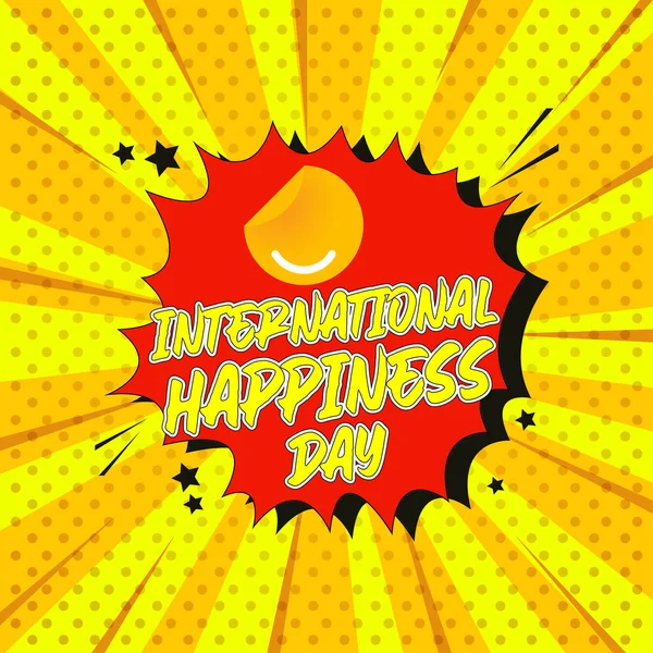 Dia Internacional Felicidade Vector Design Para Banner Print Greeting Background — Vetor de Stock