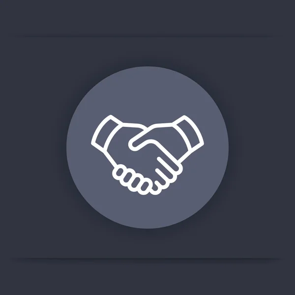 Ikona s metodou handshake, spolupráce, obchod, partnerství, plochá ikona, vektorová ilustrace — Stockový vektor