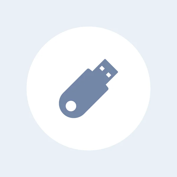 Usb flash drive icono aislado, icono de copia de seguridad de datos, ilustración de vectores — Vector de stock