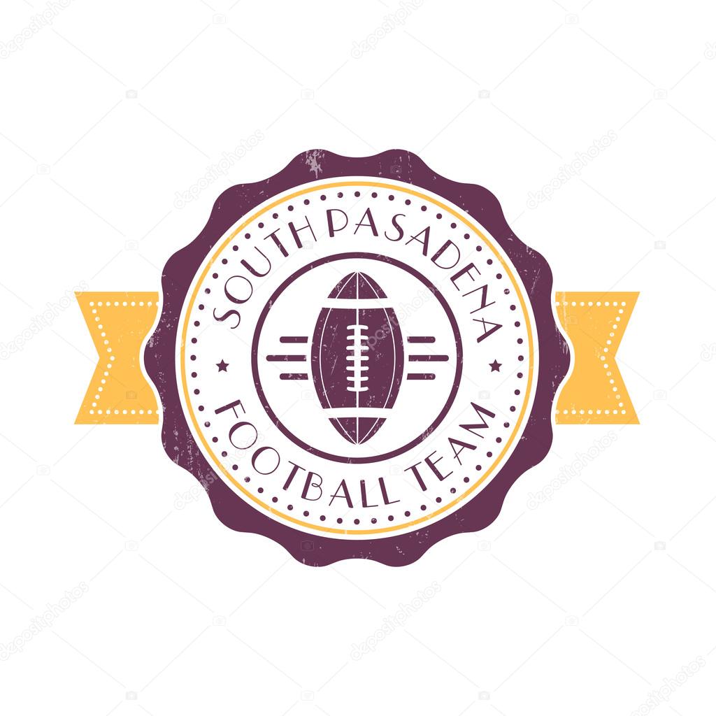 American football team vintage emblem, logo, football team vintage badge on white, vector illustration