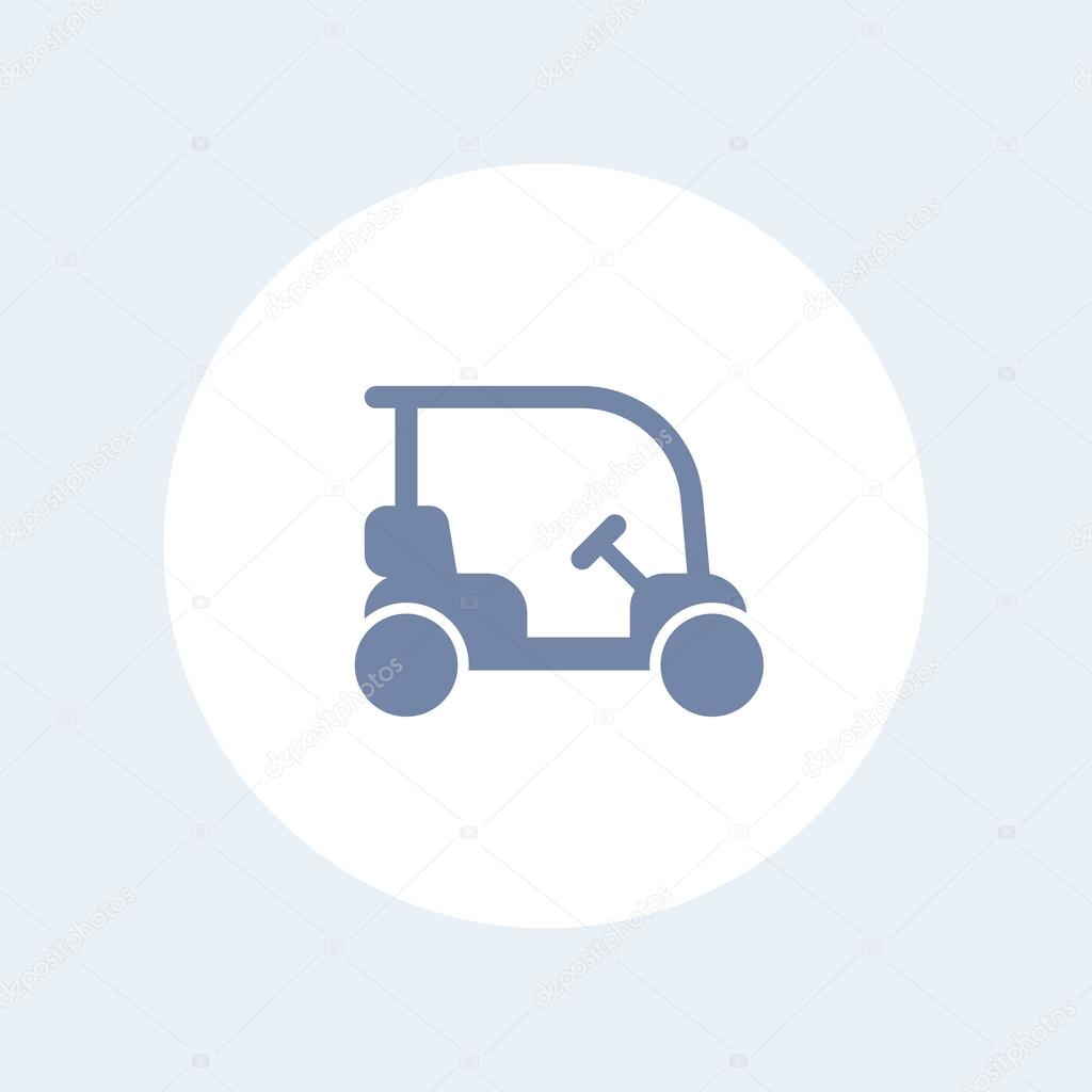 Golf cart, golf car isolated icon, vector illustration